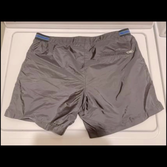 Prada Mens bathing suit size US 40 dark gray with blue elastic band never worn - Picture 2 of 7